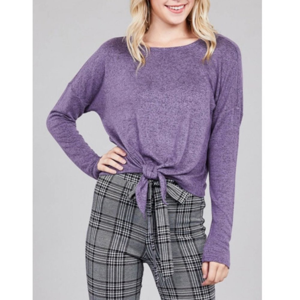 Pretty in Purple 💜 hacci top with tie knot